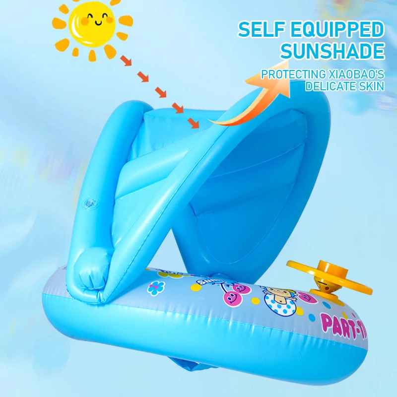 Kids Outdoor Nature Toys - Su yüzen yüzme simidi direksiyon ile
