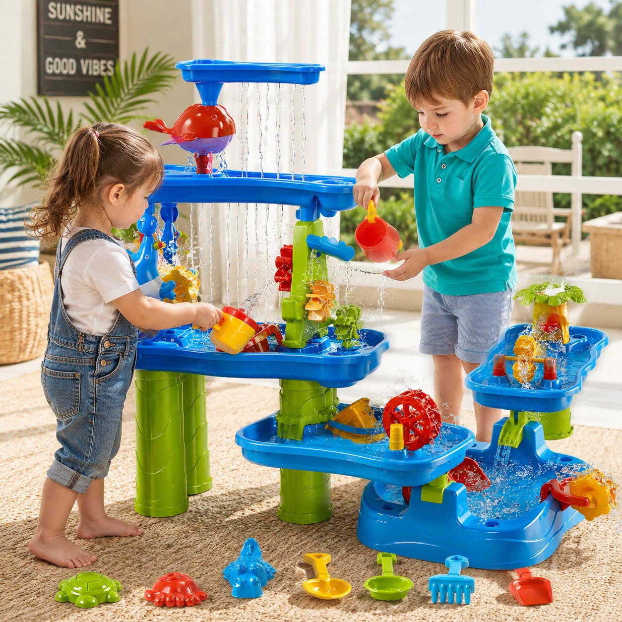 Kids Outdoor Sensory Table - Çocuklar İçin 5 Katmanlı Su Masası,