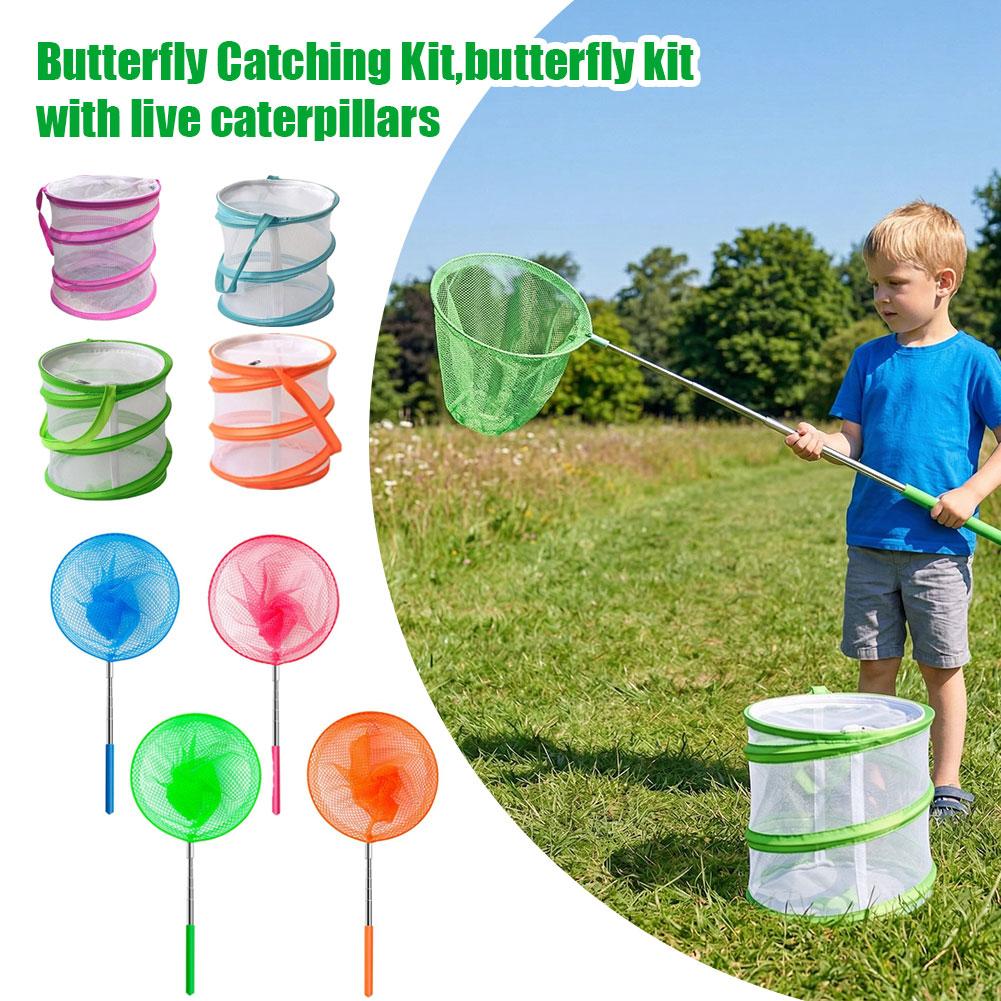 Kids Outdoor Nature Toys - Çocuklar için Kelebek Yakalama Seti Katlanabilir