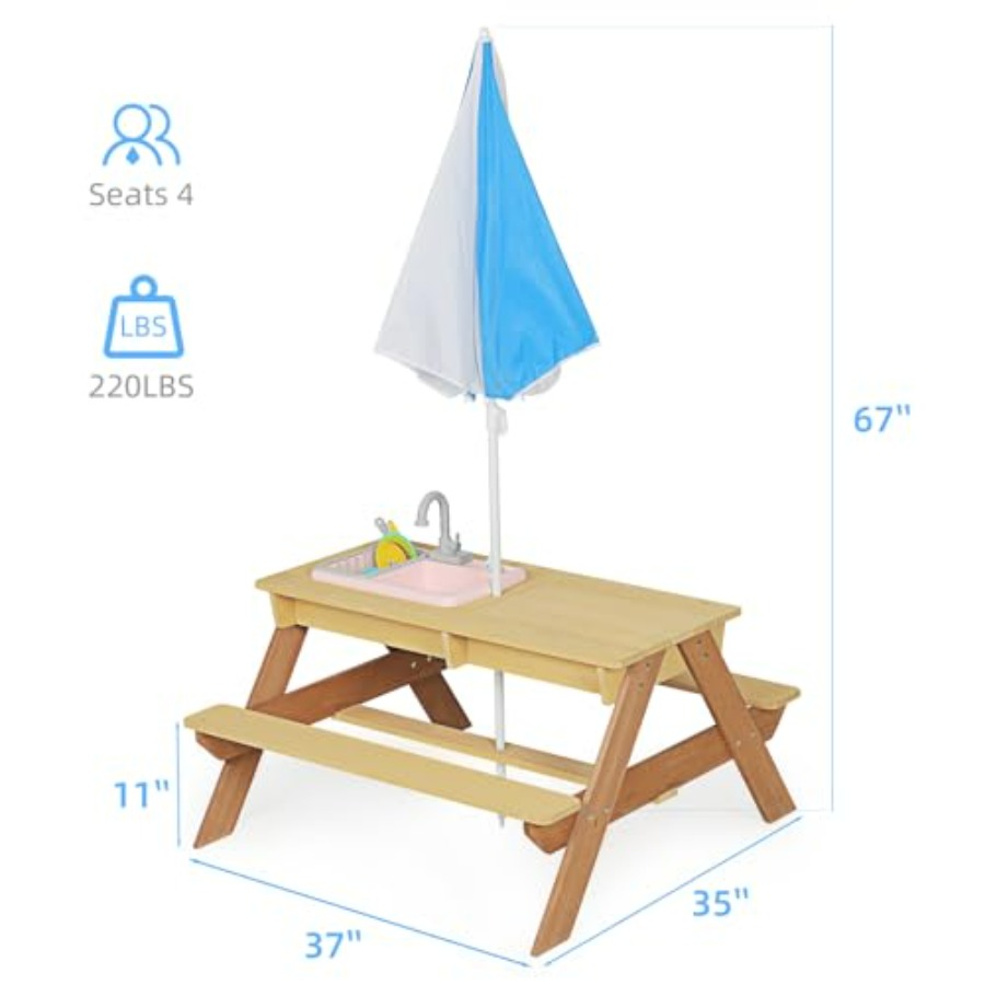 Açık hava çocuk piknik masası, - Kids Outdoor Sink incelemesi ve fiyatı