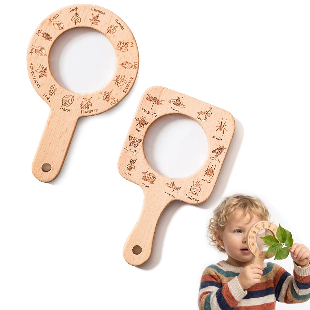 Çocuklar için Ahşap Büyüteç, D - Kids Outdoor Nature Toys incelemesi ve fiyatı