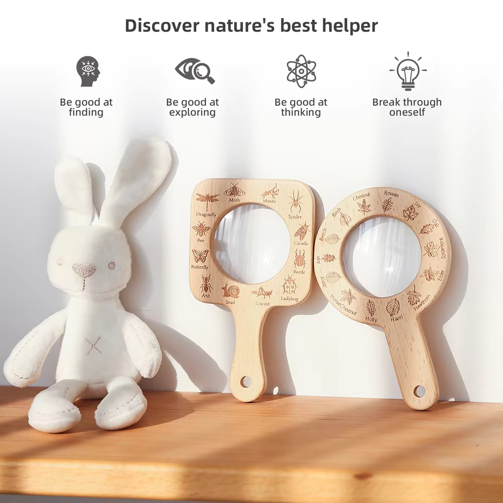 Çocuklar için Ahşap Büyüteç, D - Kids Outdoor Nature Toys incelemesi ve fiyatı
