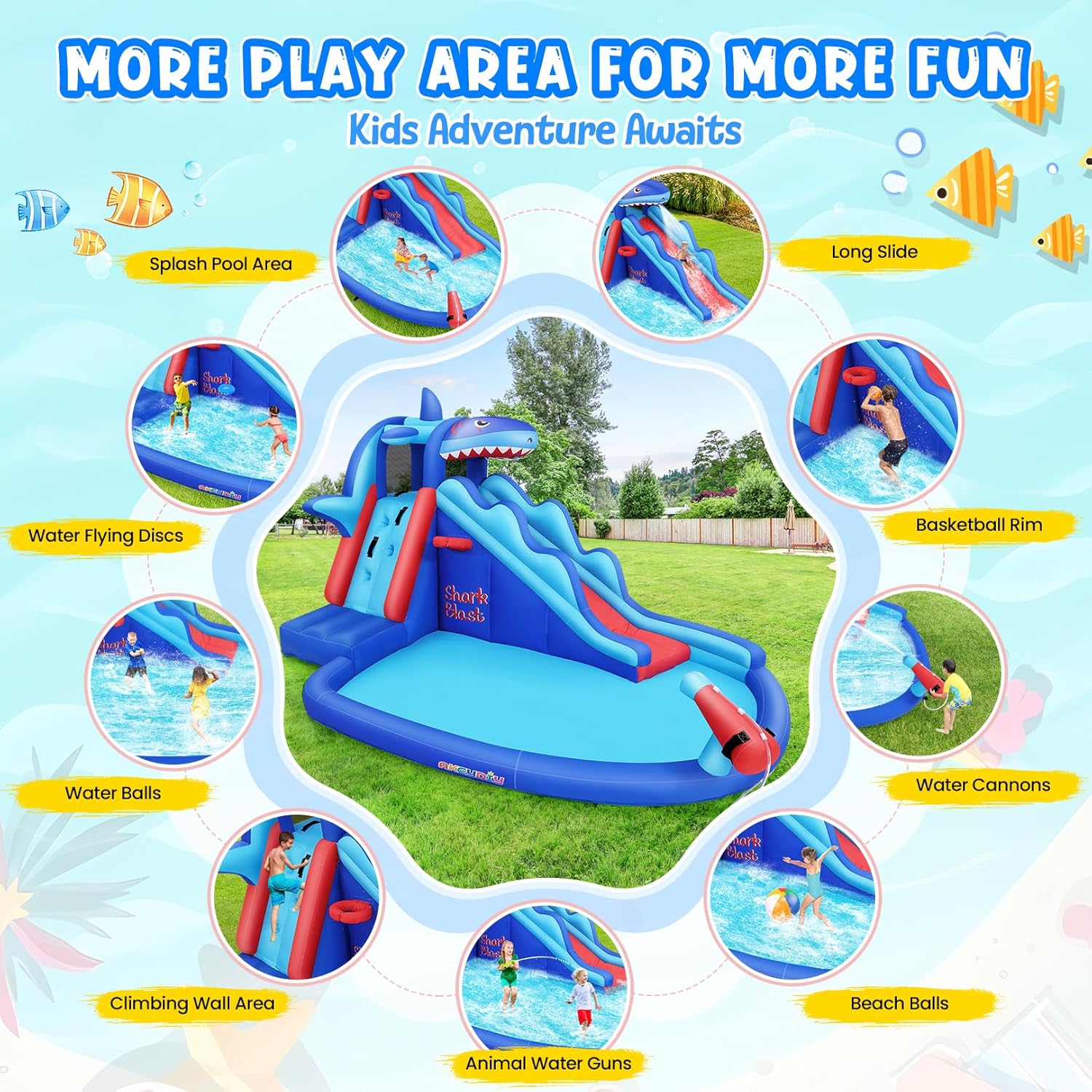 Çocuklar İçin Köpekbalığı Tema - Kids Outdoor Climbing Wall incelemesi ve fiyatı