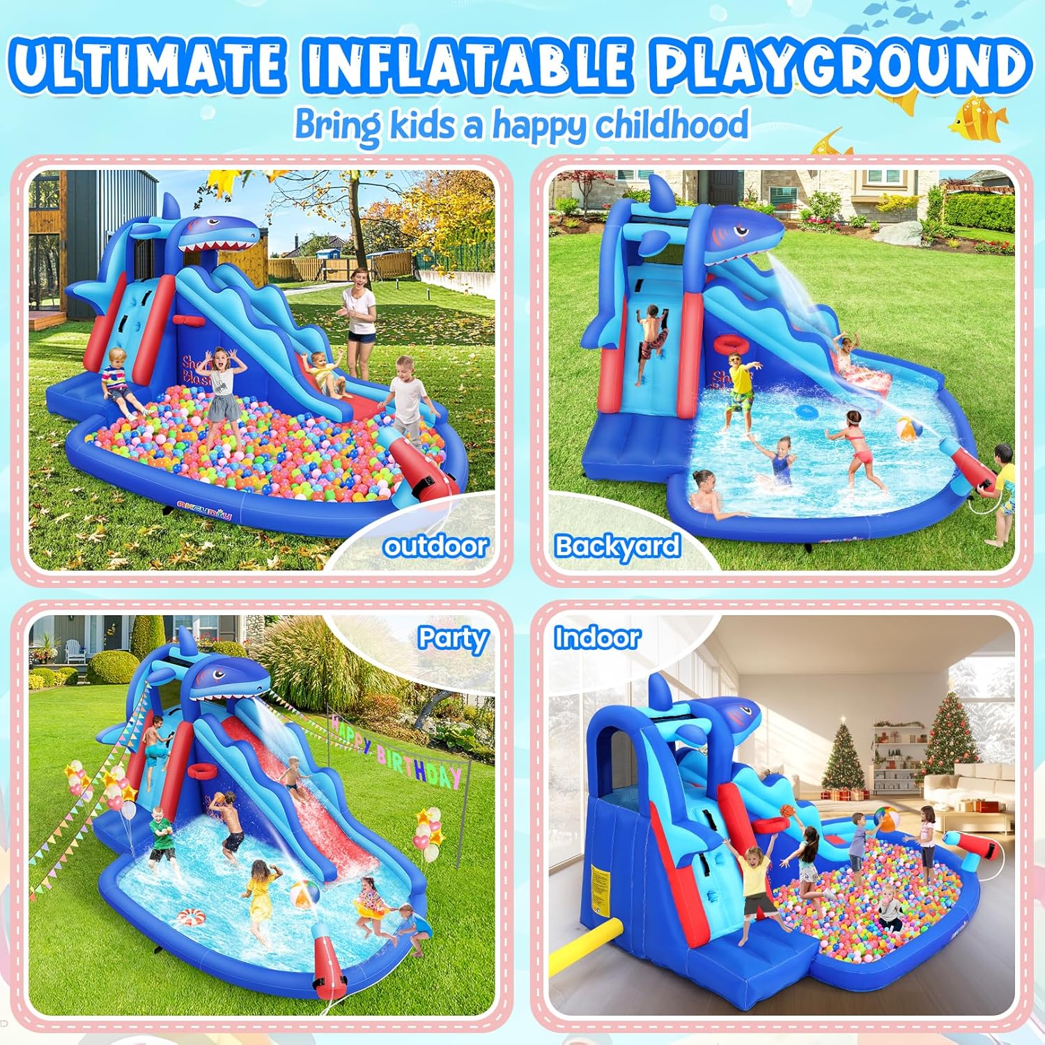 Çocuklar İçin Köpekbalığı Tema - Kids Outdoor Climbing Wall incelemesi ve fiyatı