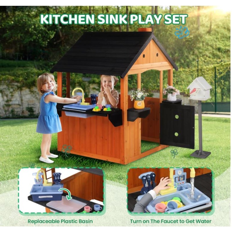 Çocuklar için Ahşap Oyun Evi,  - Kids Outdoor Sink incelemesi ve fiyatı