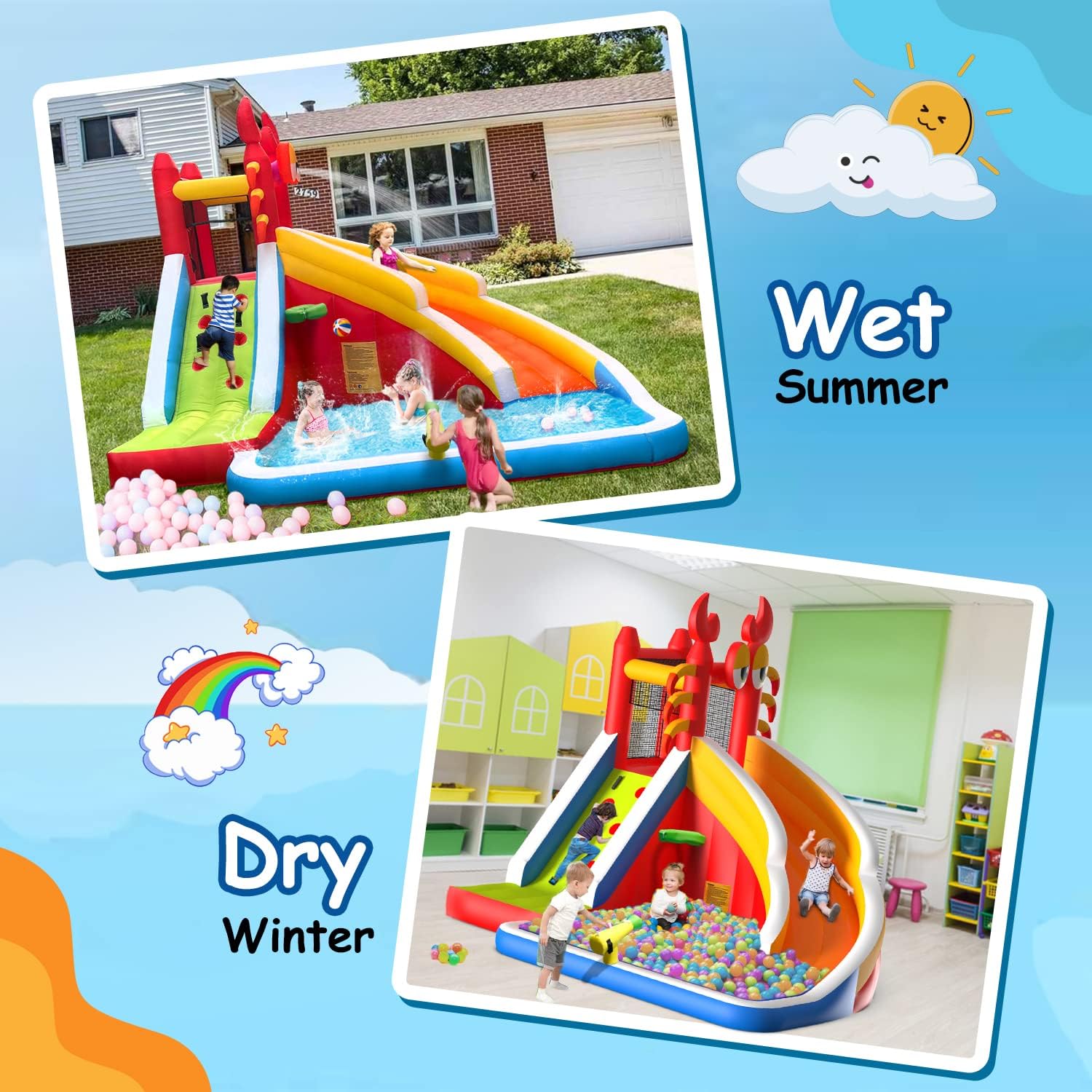 Çocuklar için Su Kaydıraklı Bü - Kids Outdoor Climbing Wall incelemesi ve fiyatı